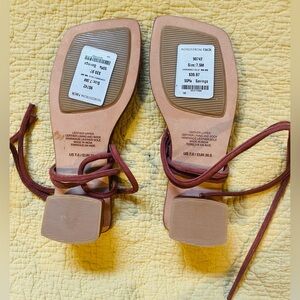 Nordstrom Brown Leather Heeled Sandals